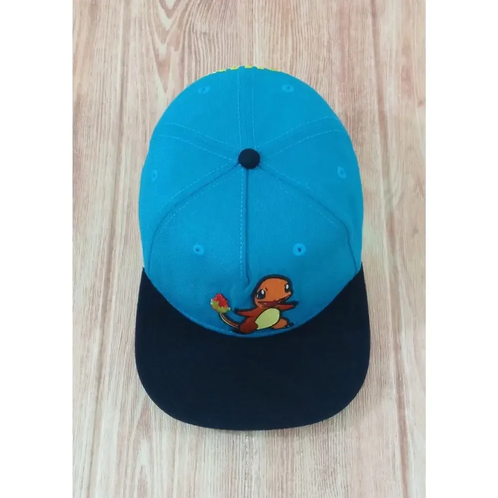 Pokemon Charmander Snapback Hat Youth Cap Blue Turquoise One Size Ajustable